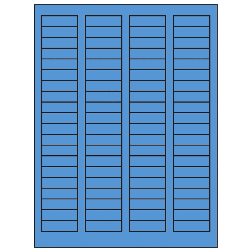 1.7225" x 0.5" Fluorescent Blue Rectangular Sheet Labels