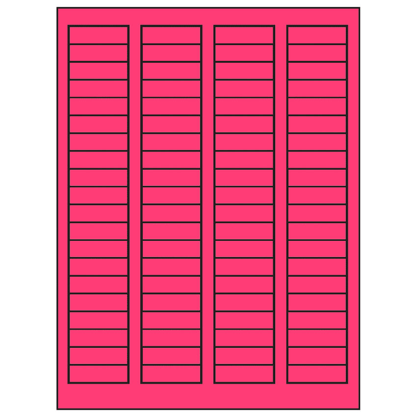 1.7225" x 0.5" Fluorescent Pink Rectangular Sheet Labels