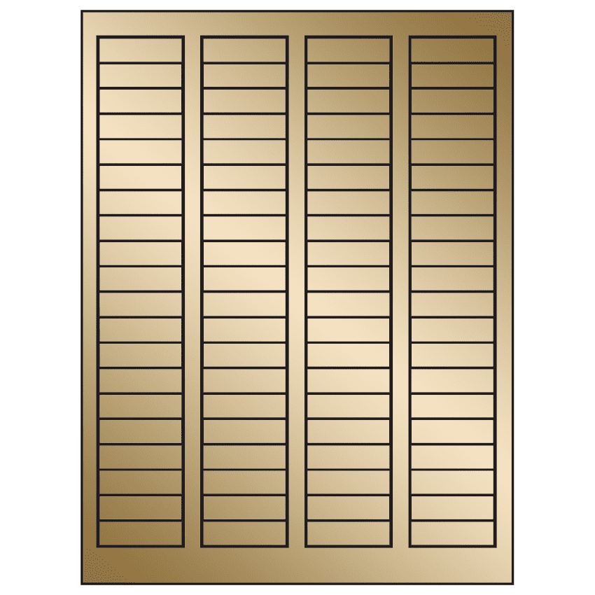 1.7225" x 0.5" Gold Foil Rectangular Sheet Labels