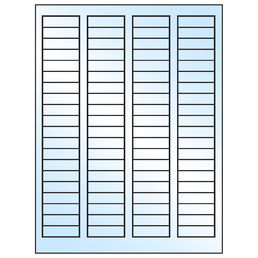 1.7225" x 0.5" White Premium High Gloss Rectangular Sheet Labels