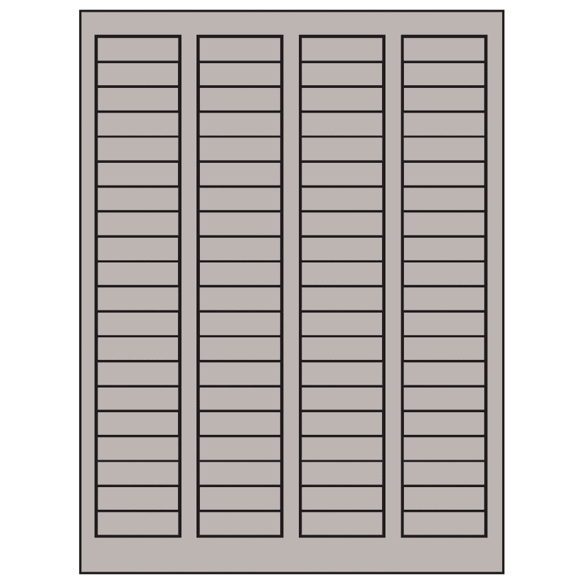 1.7225" x 0.5" Gray Rectangular Sheet Labels
