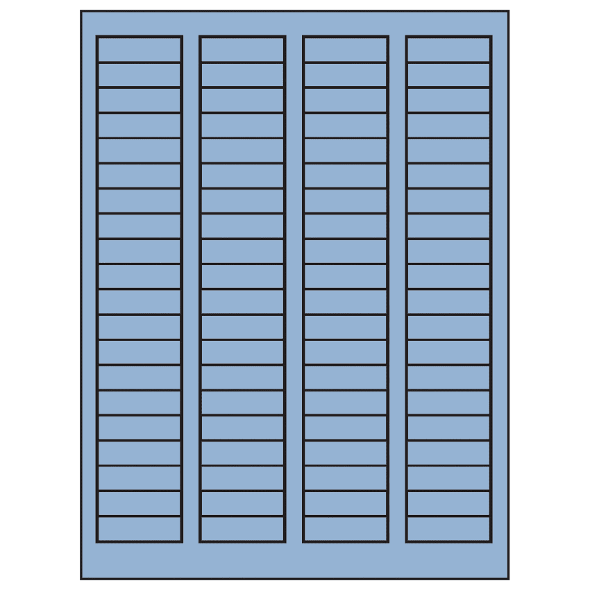 1.7225" x 0.5" Pastel Blue Rectangular Sheet Labels