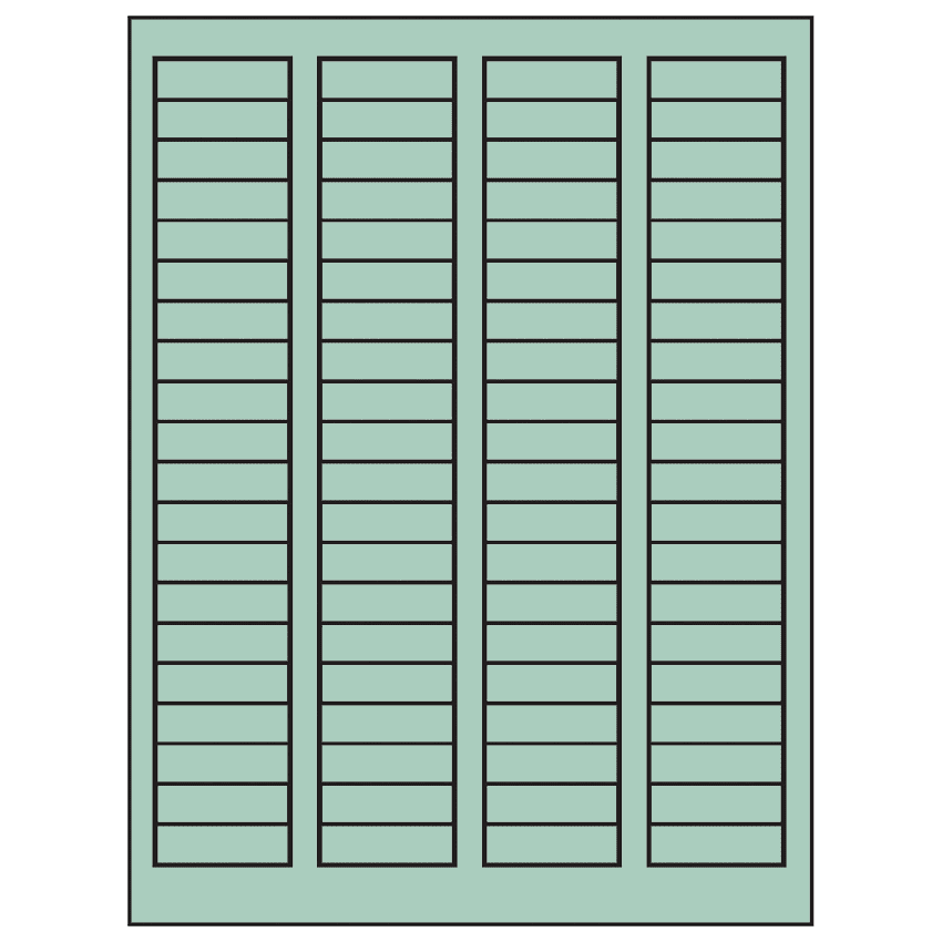 1.7225" x 0.5" Pastel Green Rectangular Sheet Labels