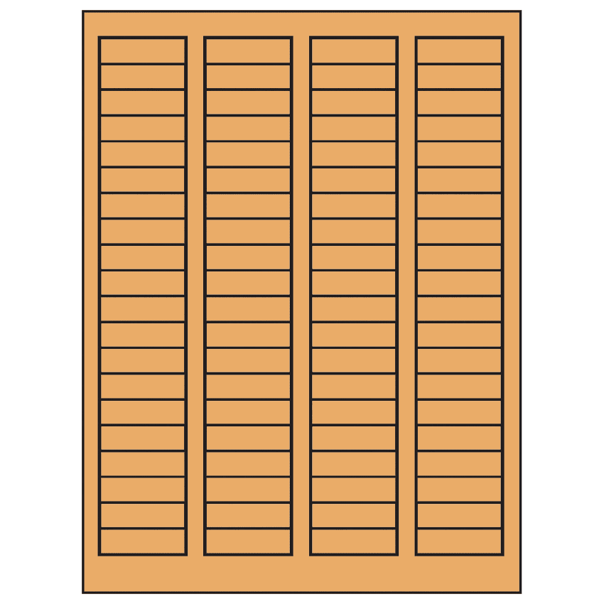 1.7225" x 0.5" Pastel Orange Rectangular Sheet Labels