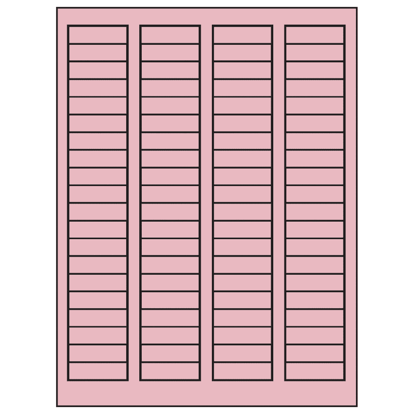 1.7225" x 0.5" Pastel Pink Rectangular Sheet Labels
