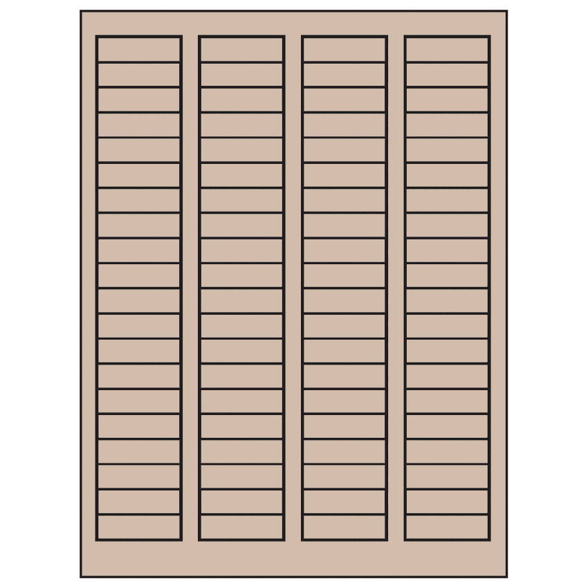 1.7225" x 0.5" Pastel Tan Rectangular Sheet Labels