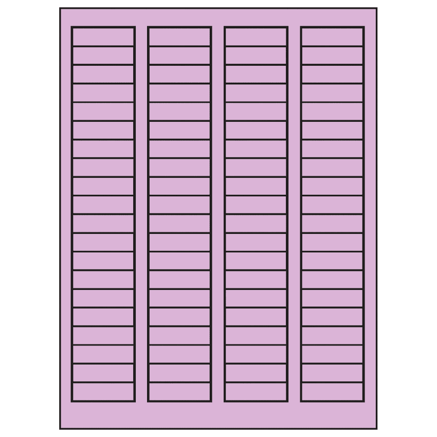 1.7225" x 0.5" Pastel Purple Rectangular Sheet Labels