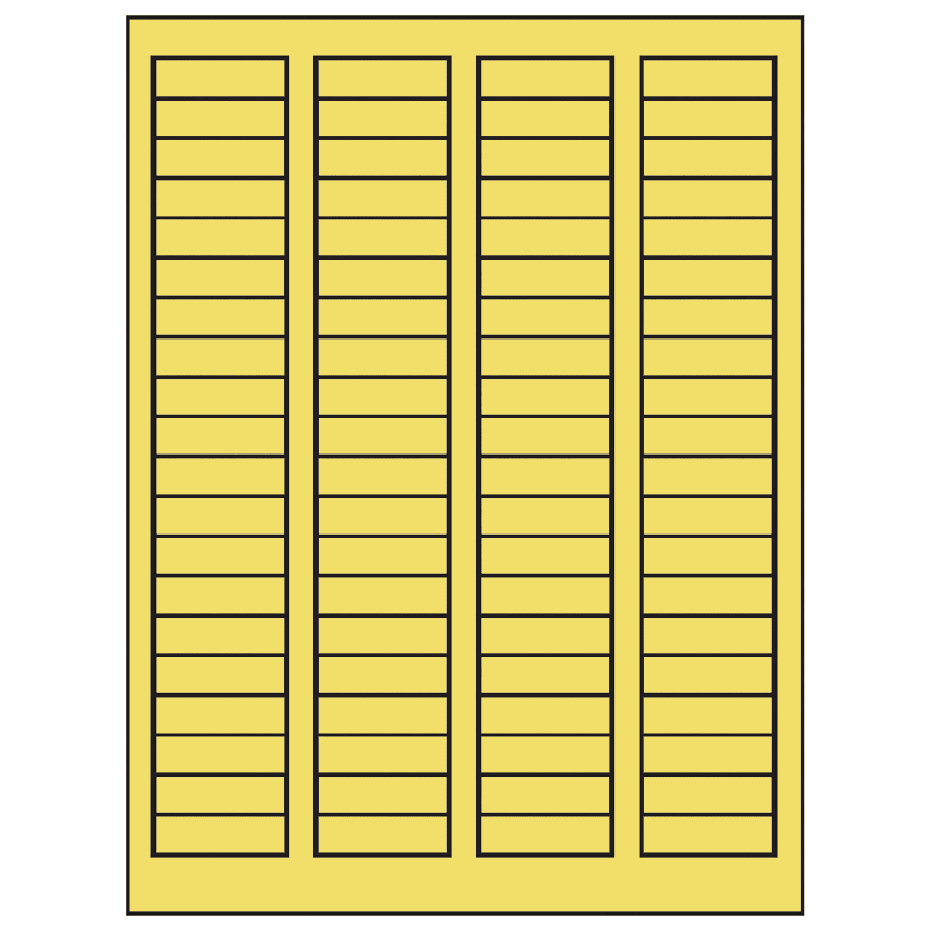 1.7225" x 0.5" Pastel Yellow Rectangular Sheet Labels