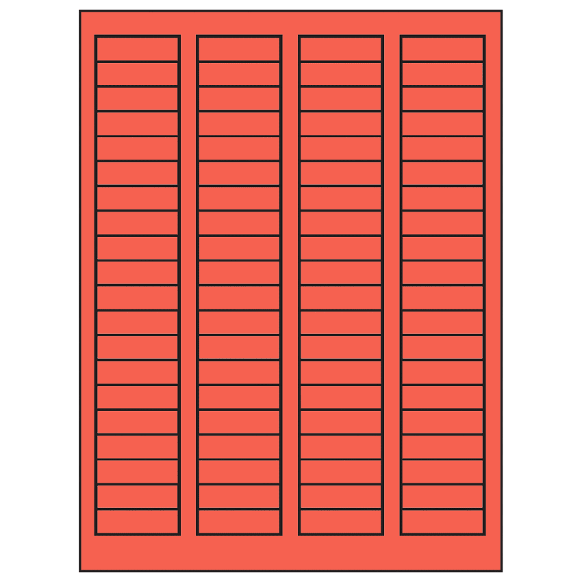 1.7225" x 0.5" Red Rectangular Sheet Labels