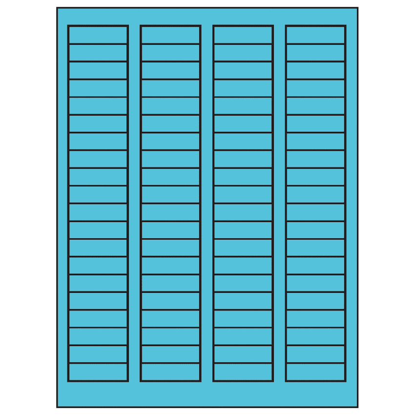 1.7225" x 0.5" Turquoise Rectangular Sheet Labels