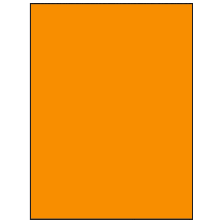 8.5" x 11" Fluorescent Orange Rectangular Sheet Labels