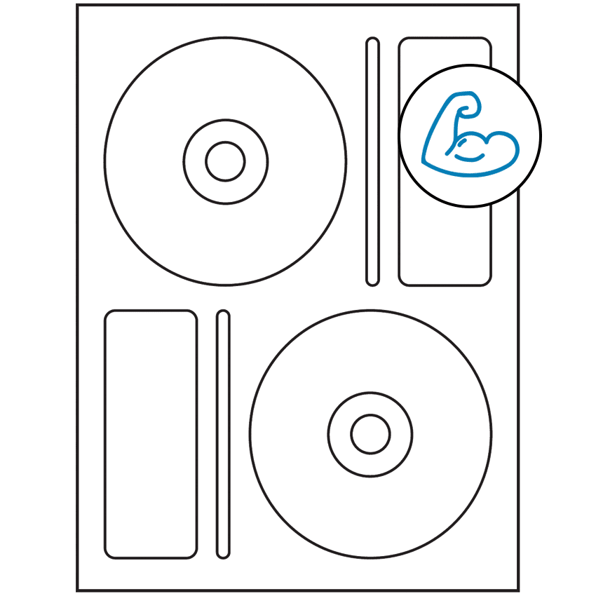 4.656" x 4.656" White Sheet Labels - Ultra Aggressive Adhesive