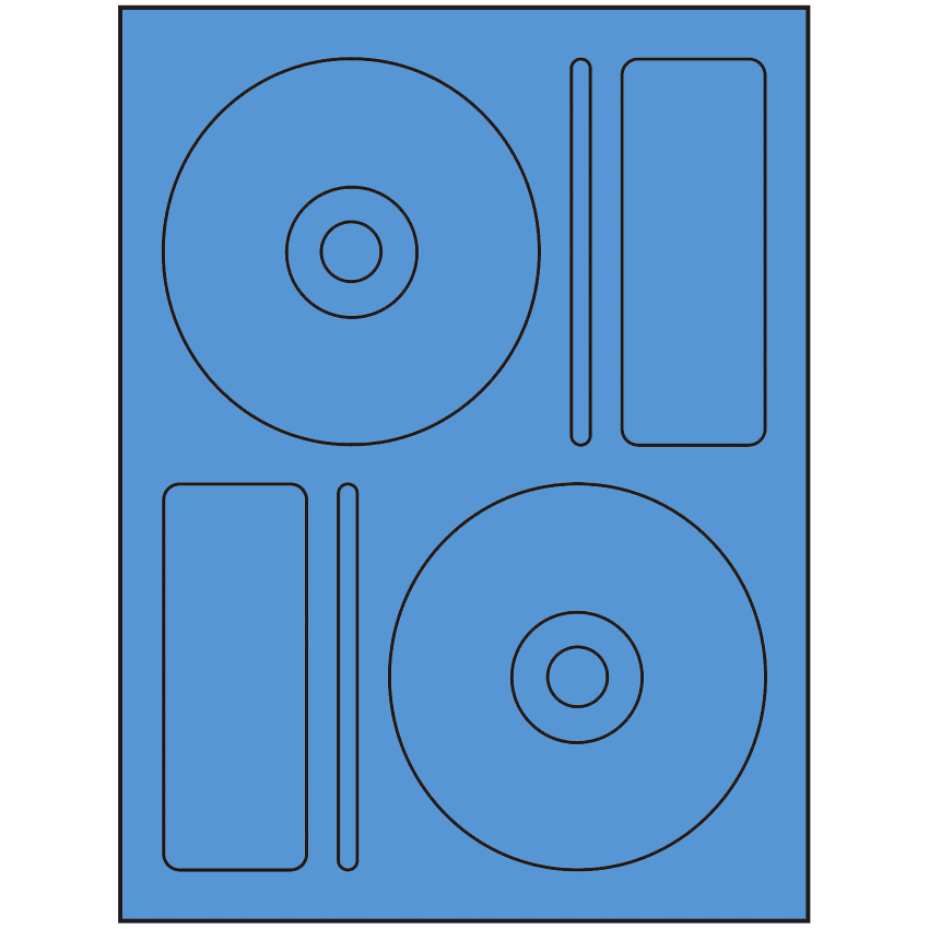 4.656" x 4.656" Fluorescent Blue Sheet Labels