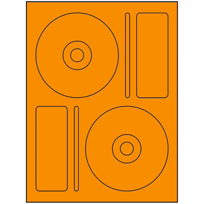 4.656" x 4.656" Fluorescent Orange Sheet Labels