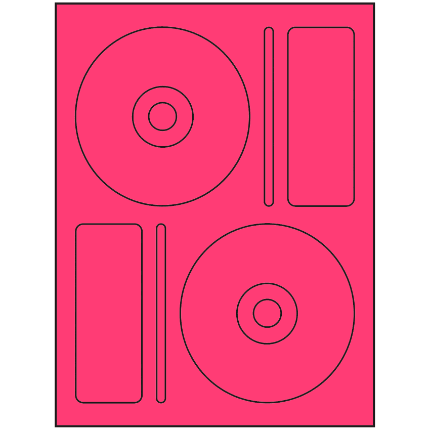 4.656" x 4.656" Fluorescent Pink Sheet Labels