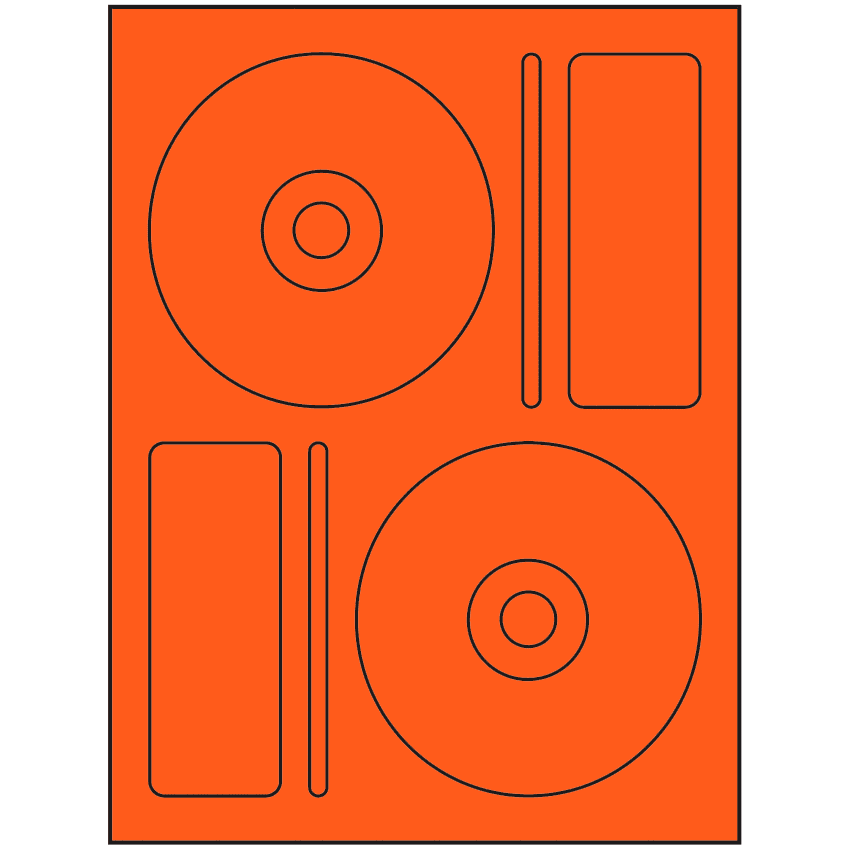 4.656" x 4.656" Fluorescent Red Sheet Labels