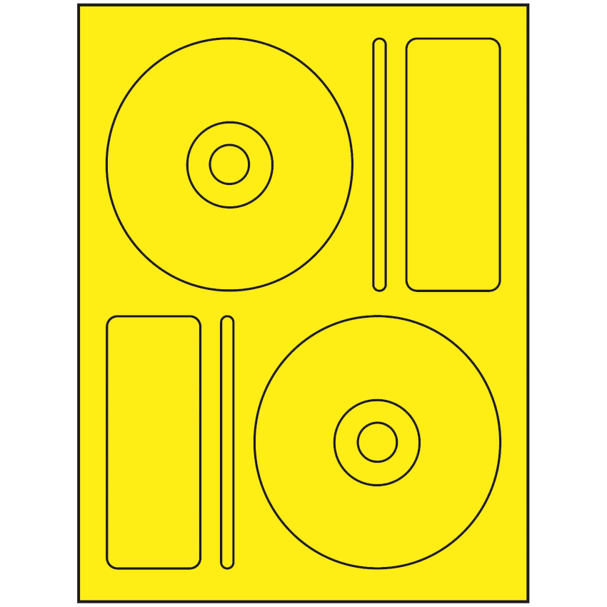 4.656" x 4.656" Fluorescent Yellow Sheet Labels