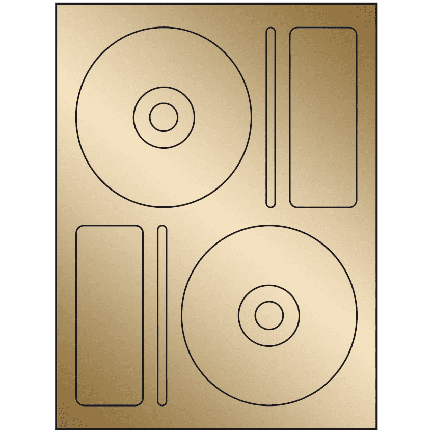 4.656" x 4.656" Gold Foil Sheet Labels