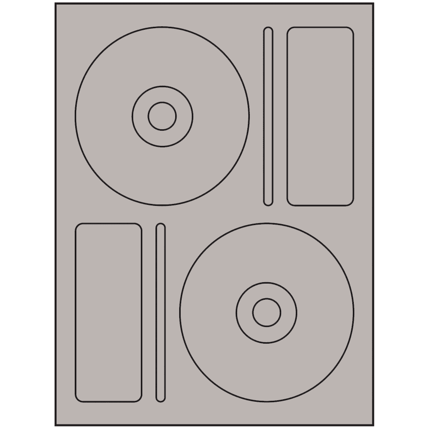 4.656" x 4.656" Gray Sheet Labels