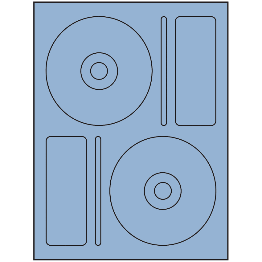 4.656" x 4.656" Pastel Blue Sheet Labels