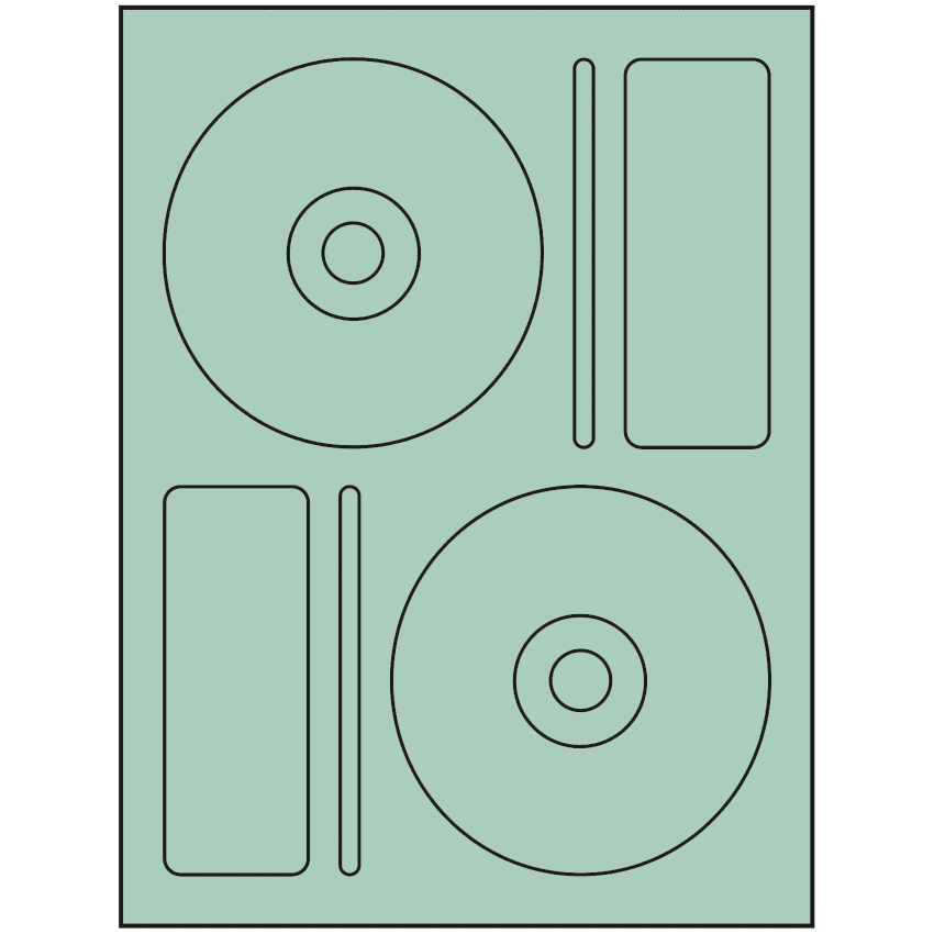 4.656" x 4.656" Pastel Green Sheet Labels