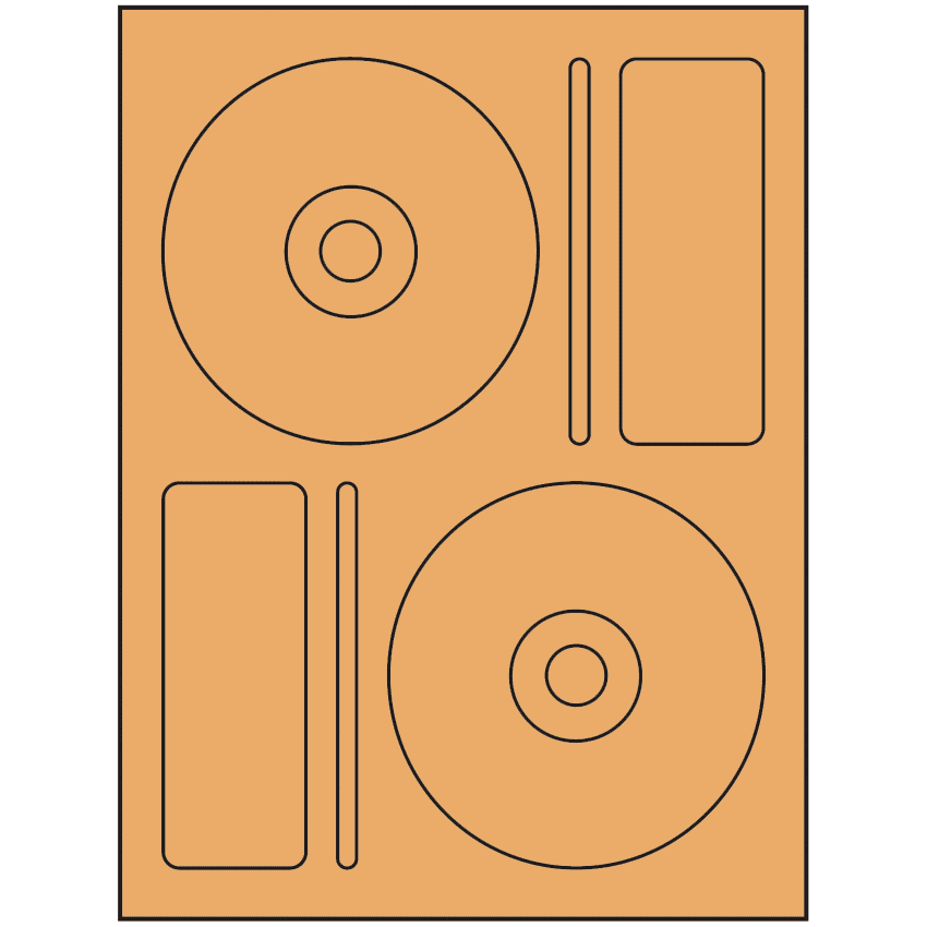 4.656" x 4.656" Pastel Orange Sheet Labels