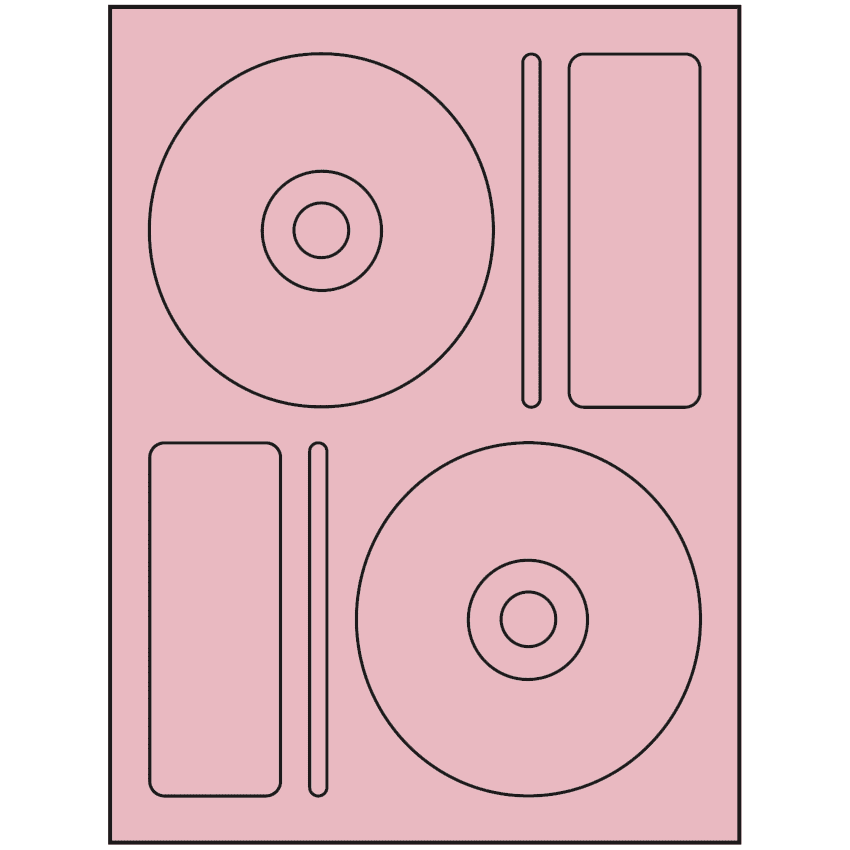 4.656" x 4.656" Pastel Pink Sheet Labels