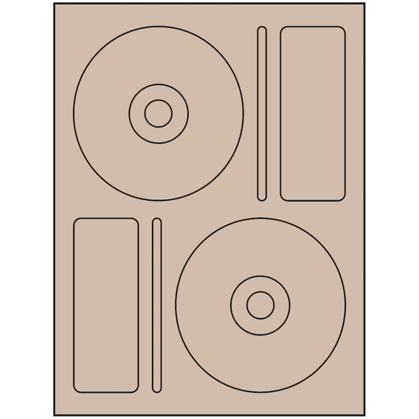 4.656" x 4.656" Pastel Tan Sheet Labels