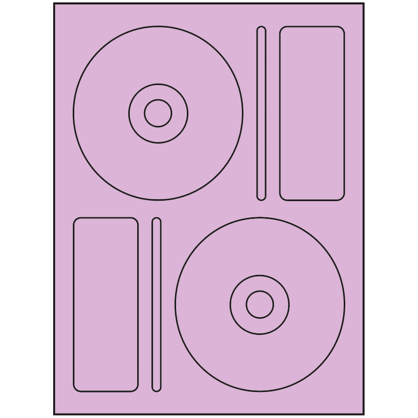4.656" x 4.656" Pastel Purple Sheet Labels