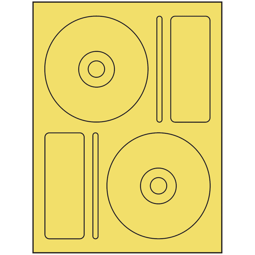 4.656" x 4.656" Pastel Yellow Sheet Labels