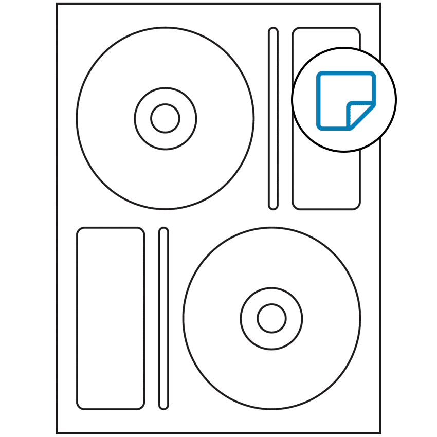 4.656" x 4.656" White Sheet Labels - Removable Adhesive