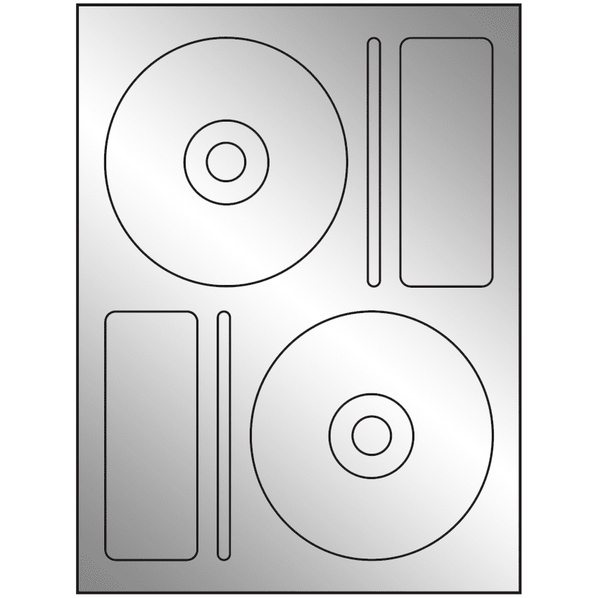 4.656" x 4.656" Silver Foil Sheet Labels