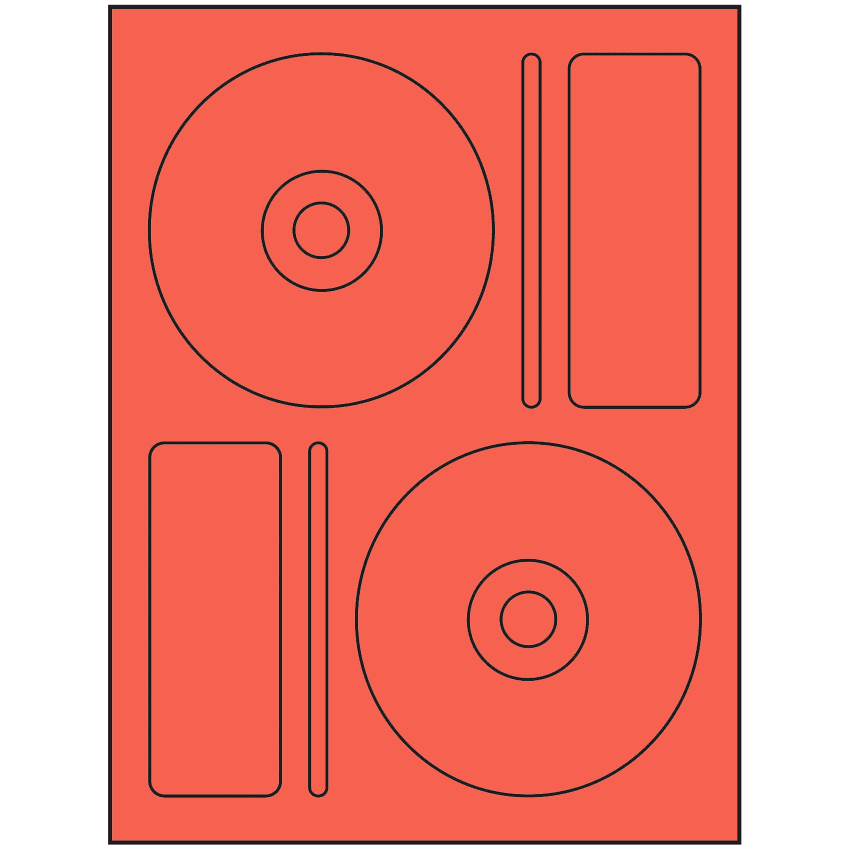 4.656" x 4.656" Red Sheet Labels