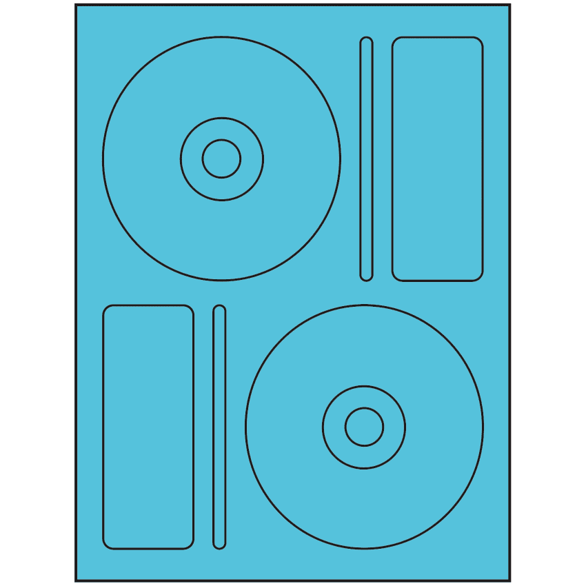 4.656" x 4.656" Turquoise Sheet Labels