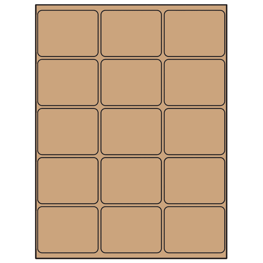 2.6875" x 2" Brown Kraft Rectangular Sheet Labels