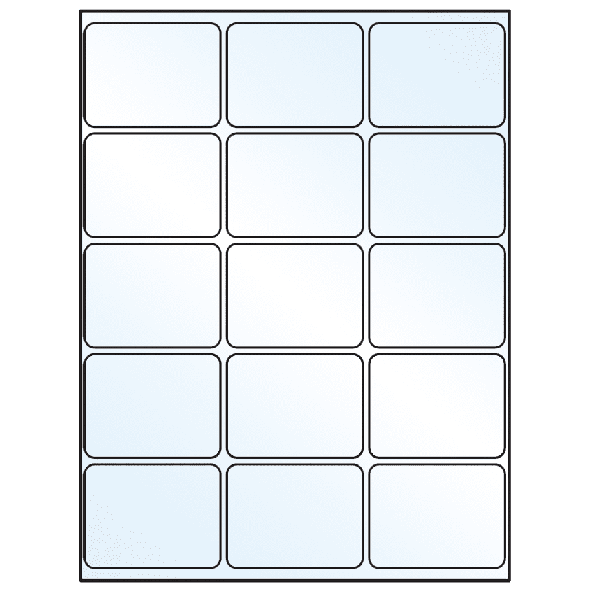 2.6875" x 2" Crystal Clear Rectangular Sheet Labels