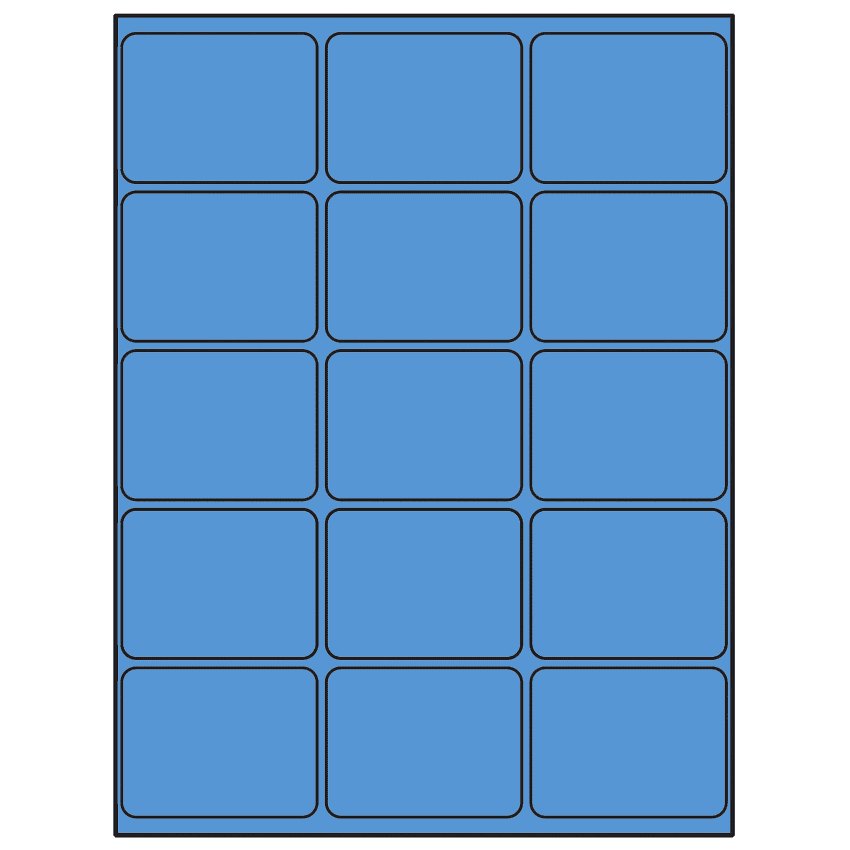 2.6875" x 2" Fluorescent Blue Rectangular Sheet Labels