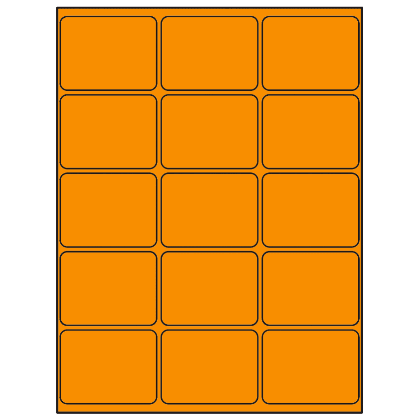 2.6875" x 2" Fluorescent Orange Rectangular Sheet Labels
