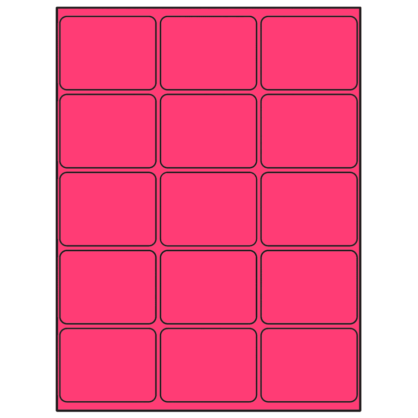 2.6875" x 2" Fluorescent Pink Rectangular Sheet Labels