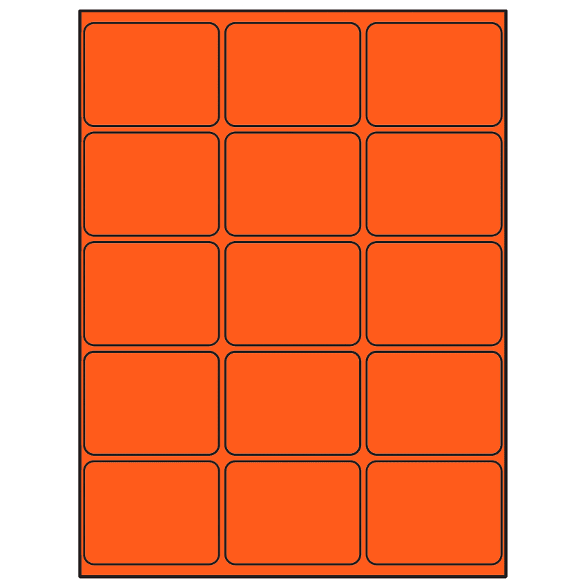 2.6875" x 2" Fluorescent Red Rectangular Sheet Labels