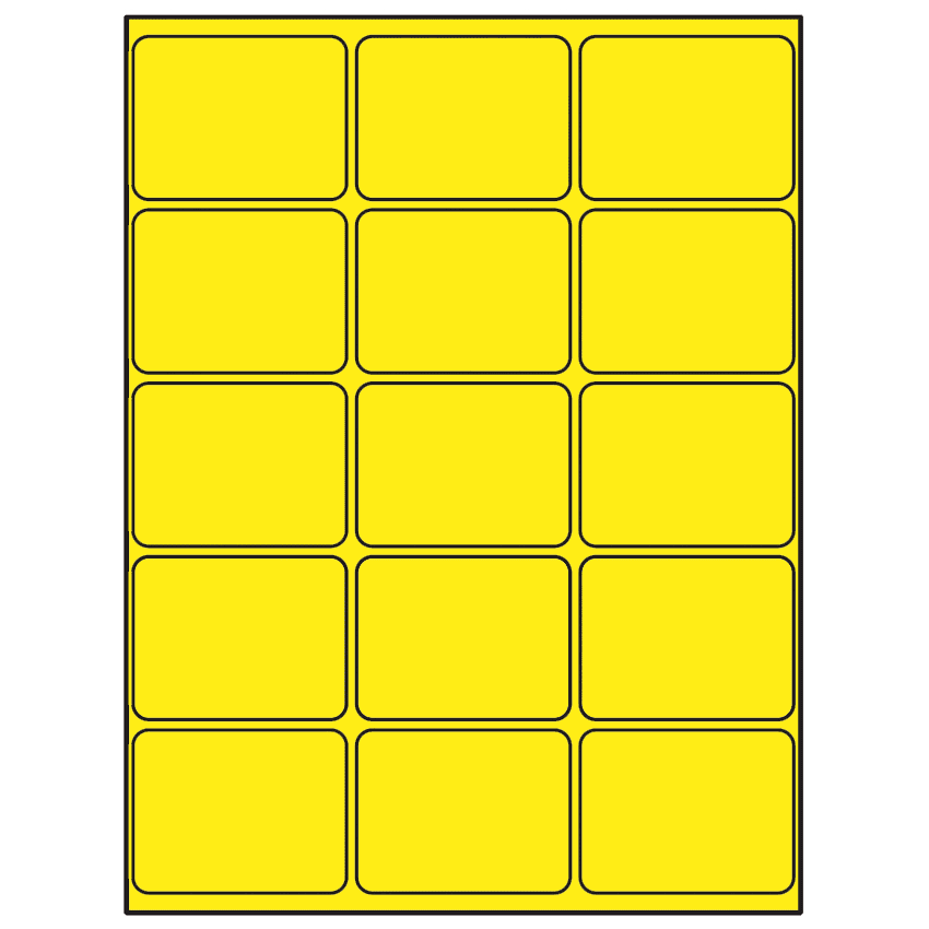 2.6875" x 2" Fluorescent Yellow Rectangular Sheet Labels
