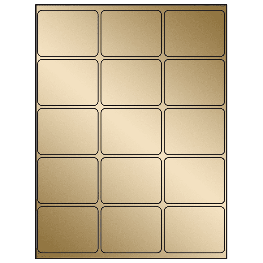 2.6875" x 2" Gold Foil Rectangular Sheet Labels