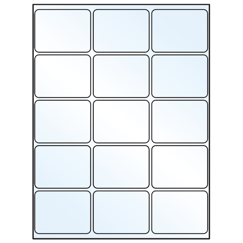 2.6875" x 2" White Mid Gloss Rectangular Sheet Labels