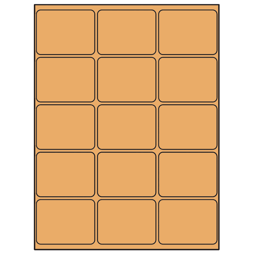 2.6875" x 2" Pastel Orange Rectangular Sheet Labels