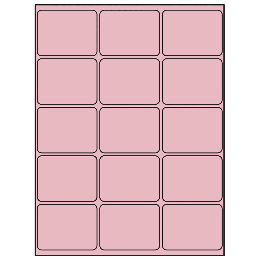 2.6875" x 2" Pastel Pink Rectangular Sheet Labels