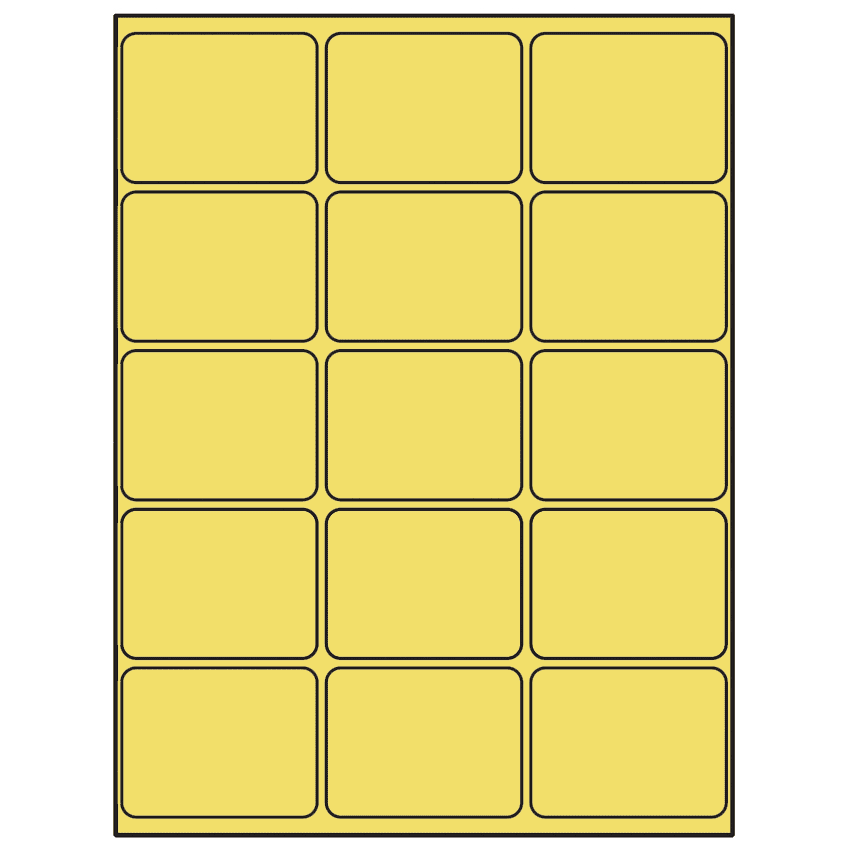 2.6875" x 2" Pastel Yellow Rectangular Sheet Labels