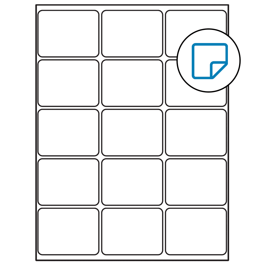 2.6875" x 2" White Rectangular Sheet Labels - Removable Adhesive