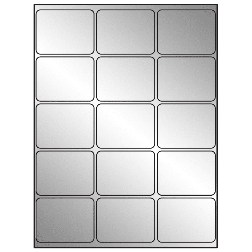 2.6875" x 2" Silver Foil Rectangular Sheet Labels