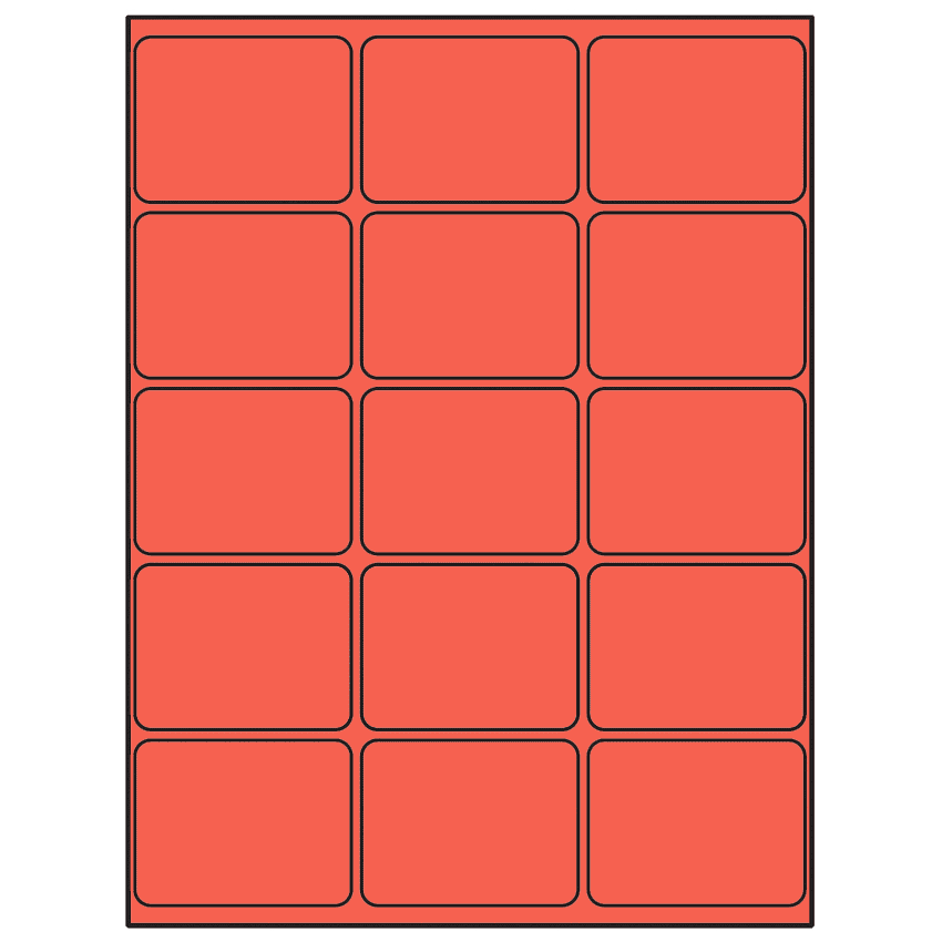 2.6875" x 2" Red Rectangular Sheet Labels