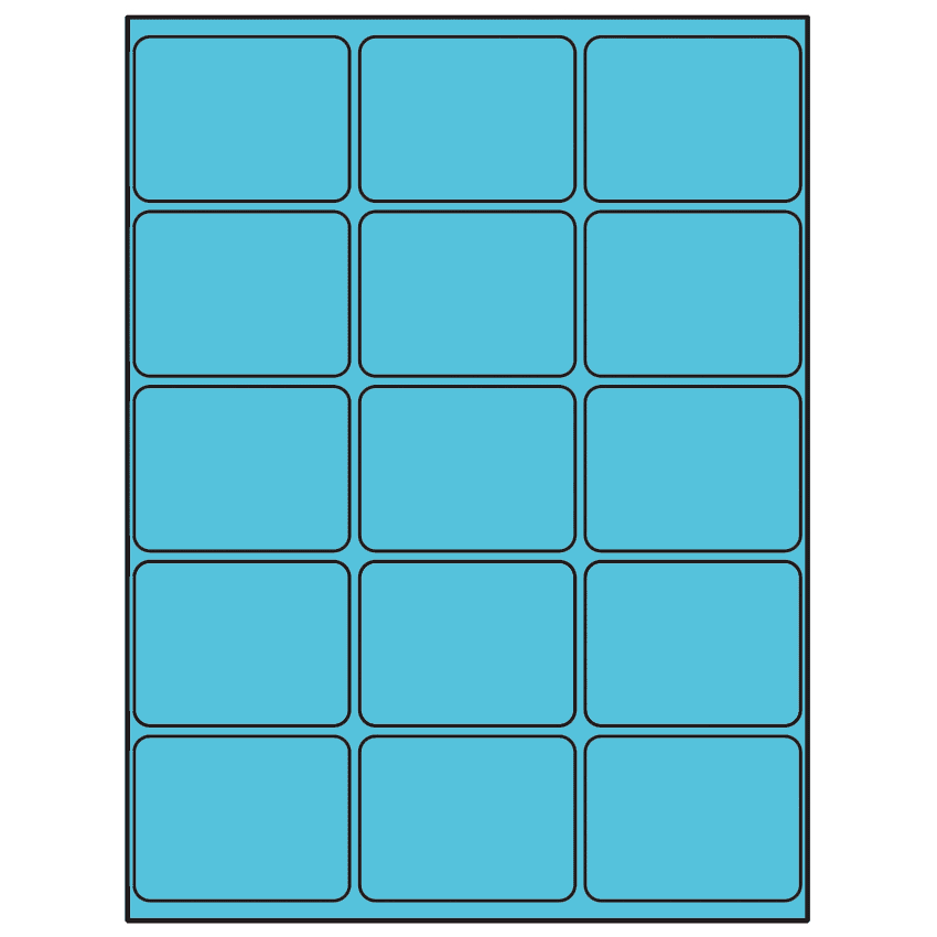2.6875" x 2" Turquoise Rectangular Sheet Labels